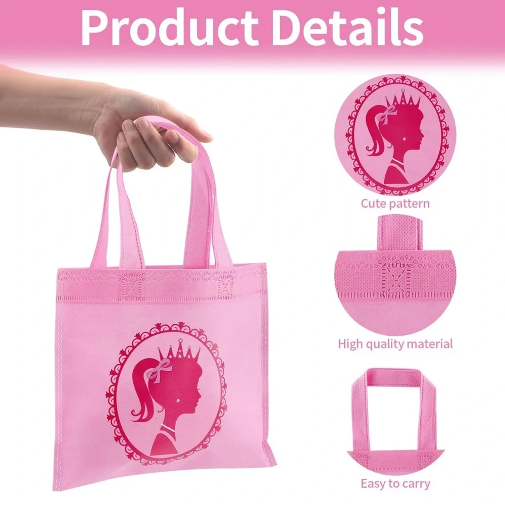 Pieces Pink Girls Party Favor Treat Bags Hot Pink Princess Gift‎ Bags Candy Bags